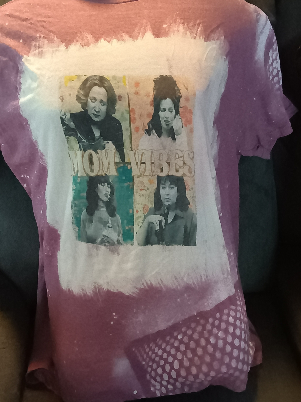 Mom Vibes T-Shirt XL Handmade Bleached 90s Sitcom TV Moms Retro One of a Kind